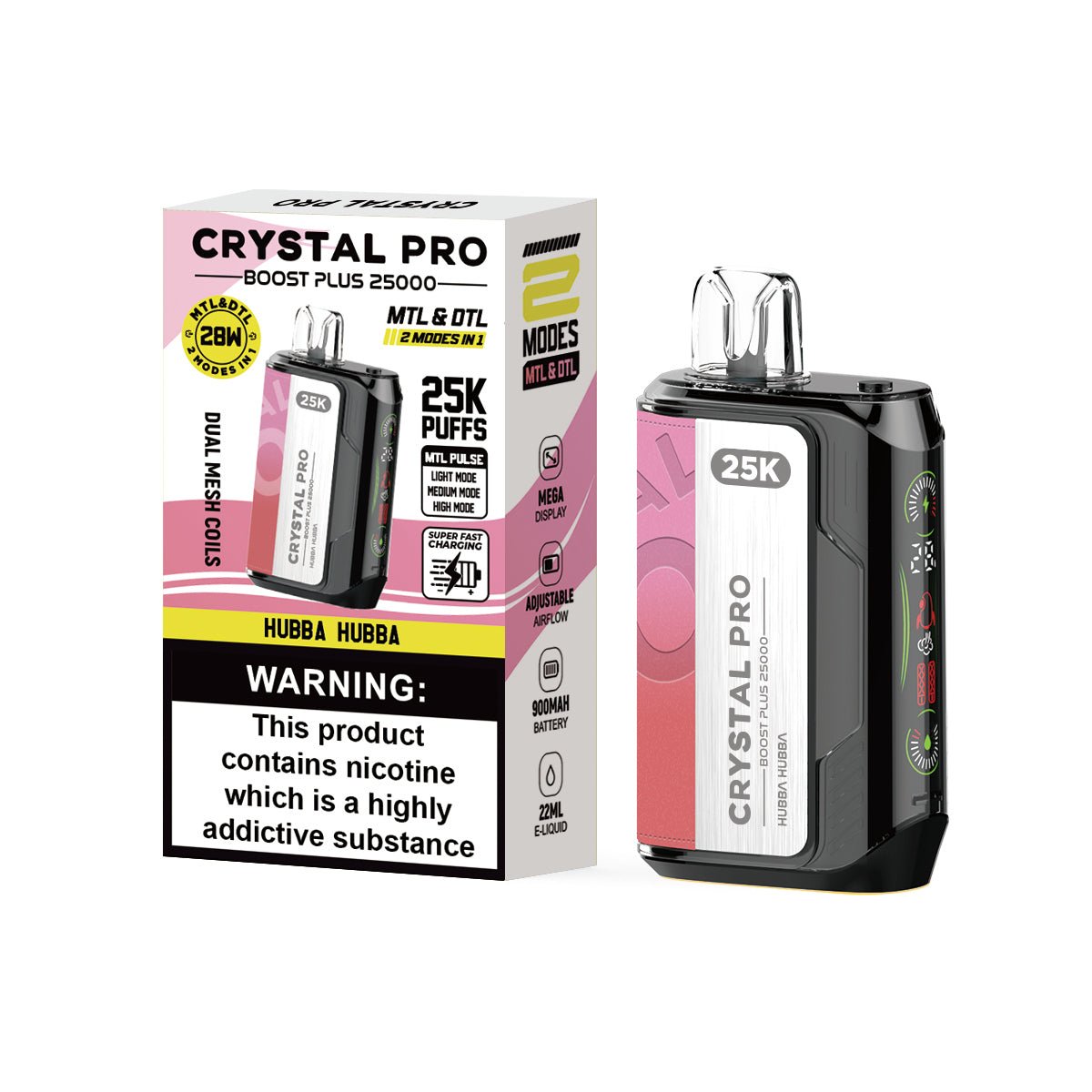 Crystal Pro Boost Plus 25k Disposable Vape Box of 5 - Best Vape Wholesale