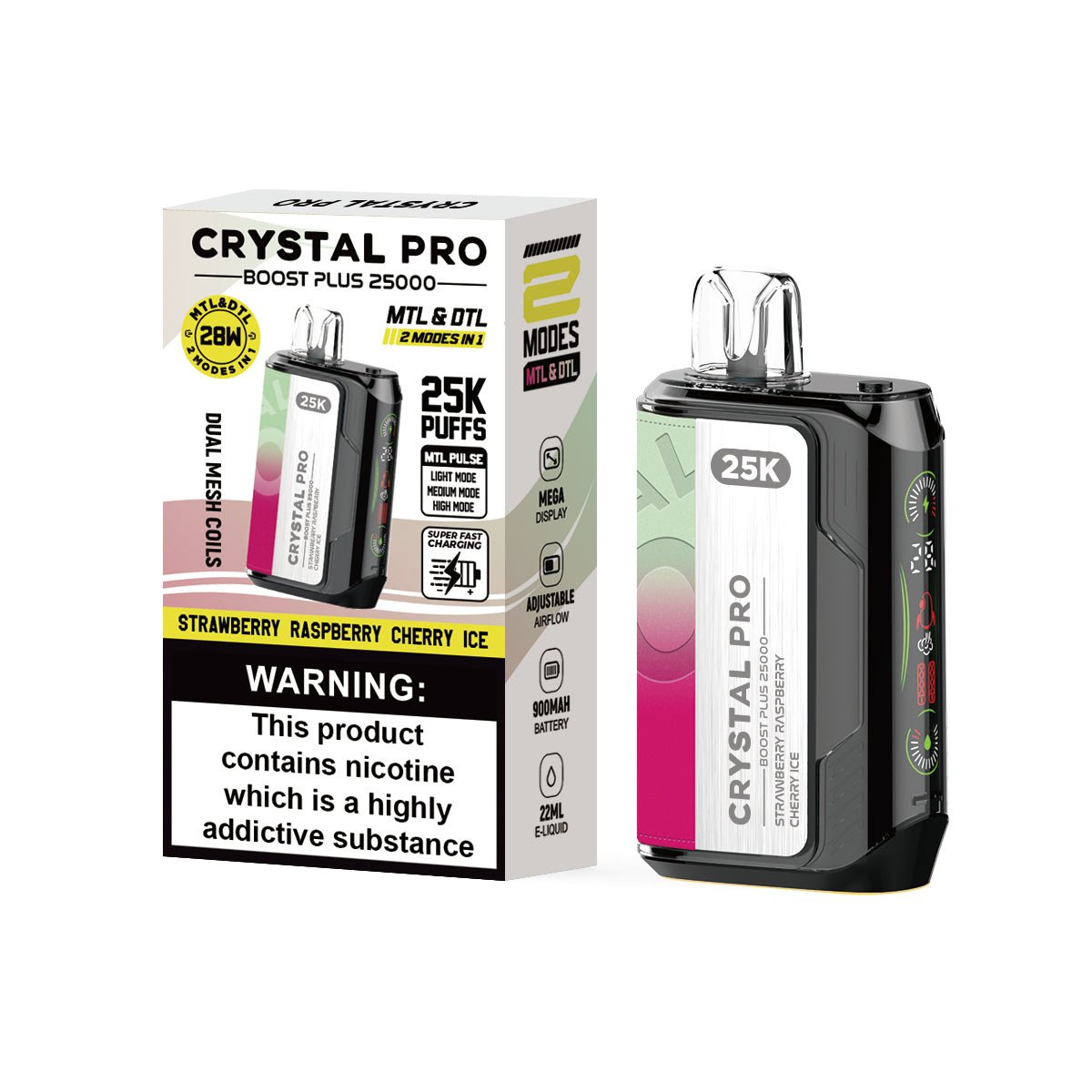 Crystal Pro Boost Plus 25k Disposable Vape Box of 5 - Best Vape Wholesale