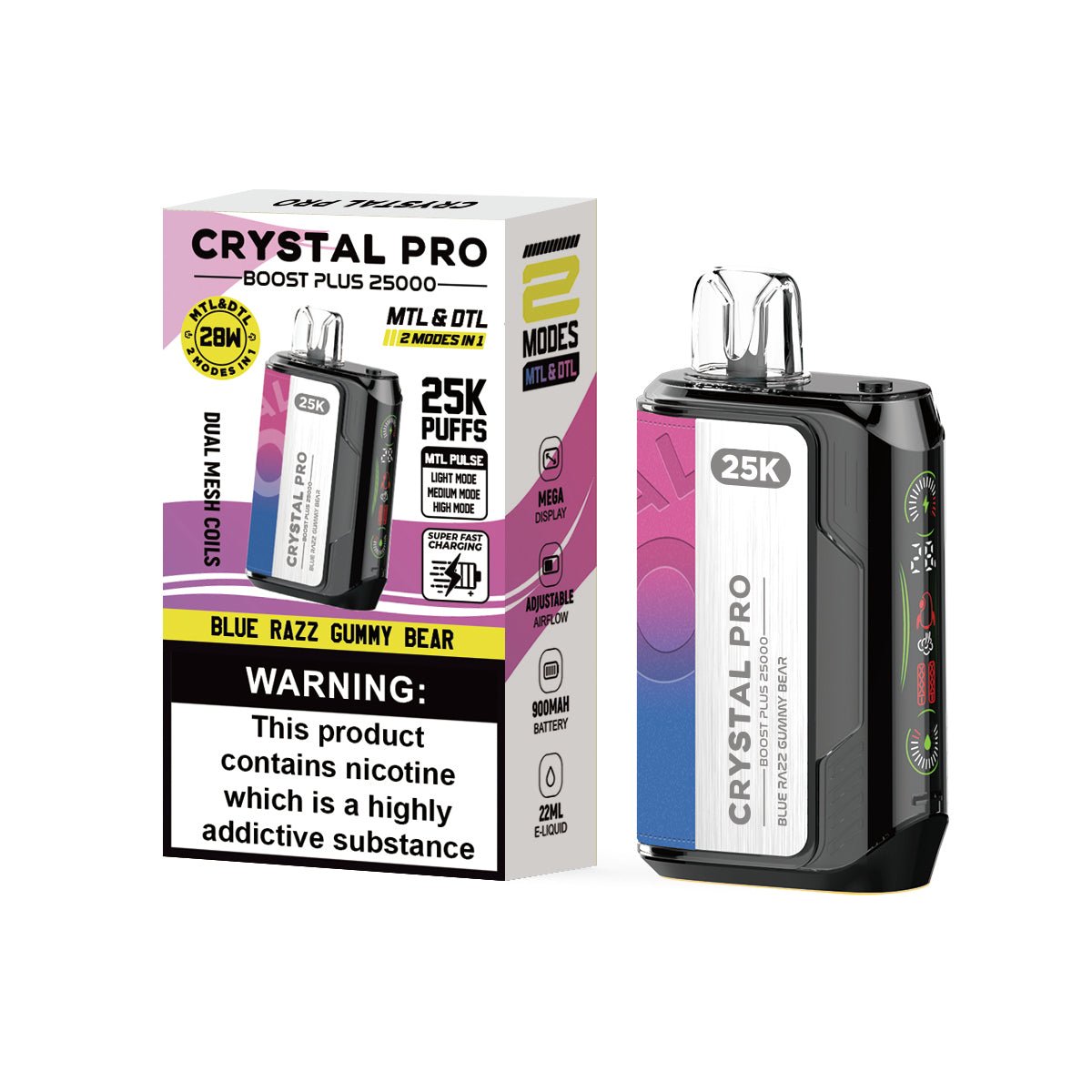 Crystal Pro Boost Plus 25k Disposable Vape Box of 5 - Best Vape Wholesale