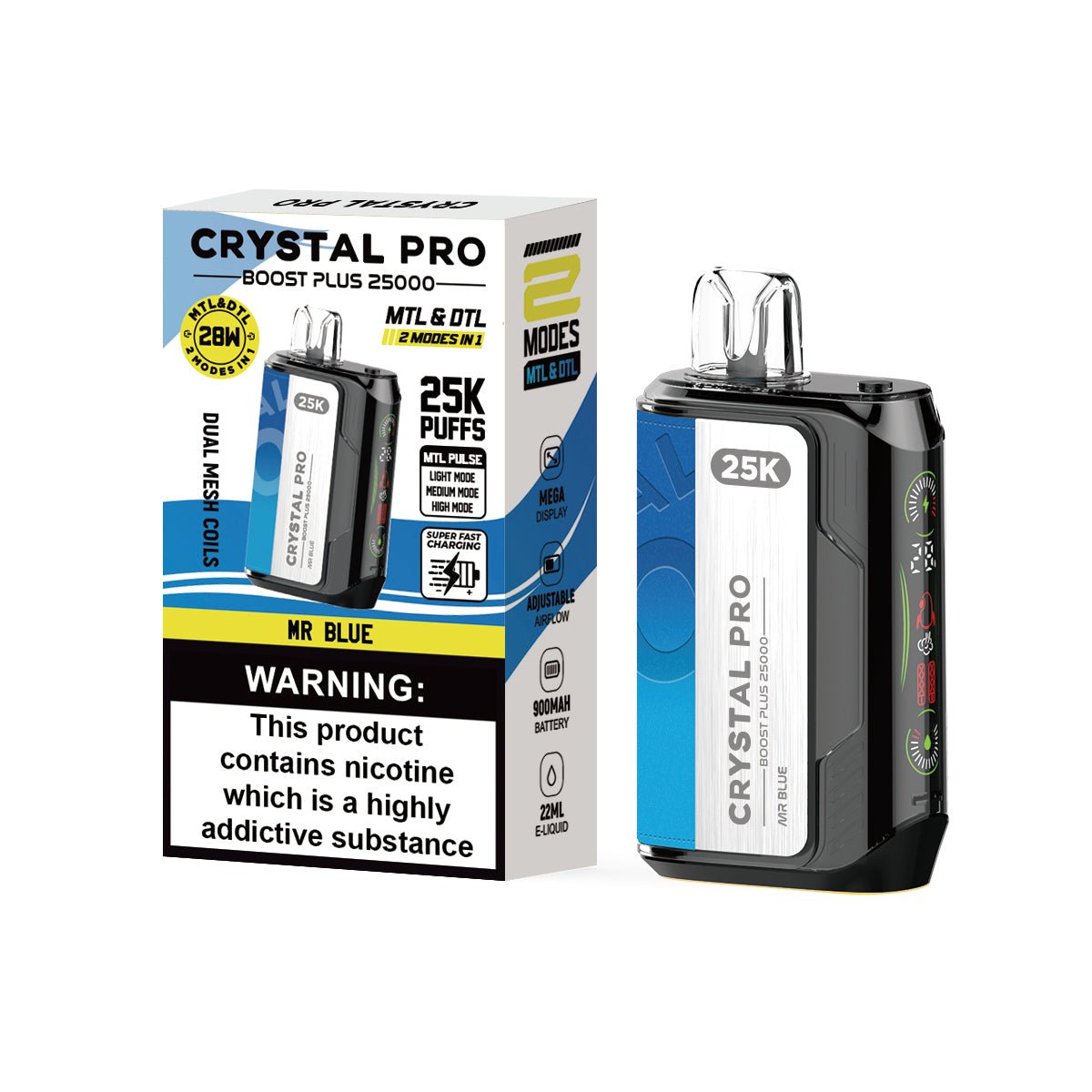 Crystal Pro Boost Plus 25k Disposable Vape Box of 5 - Best Vape Wholesale