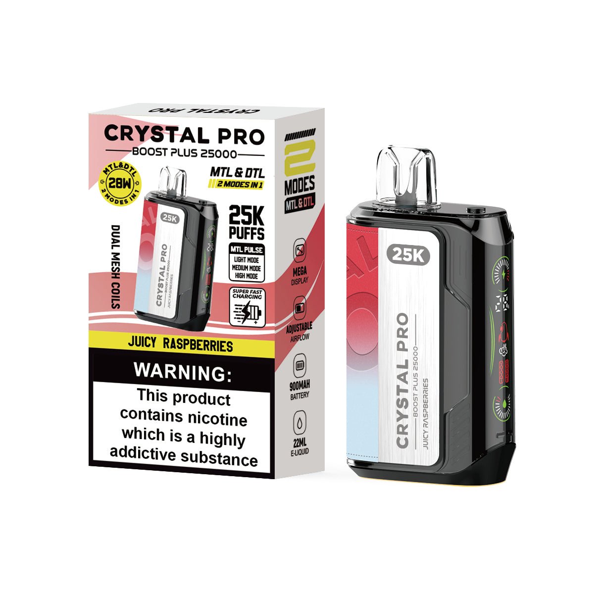 Crystal Pro Boost Plus 25k Disposable Vape Box of 5 - Best Vape Wholesale