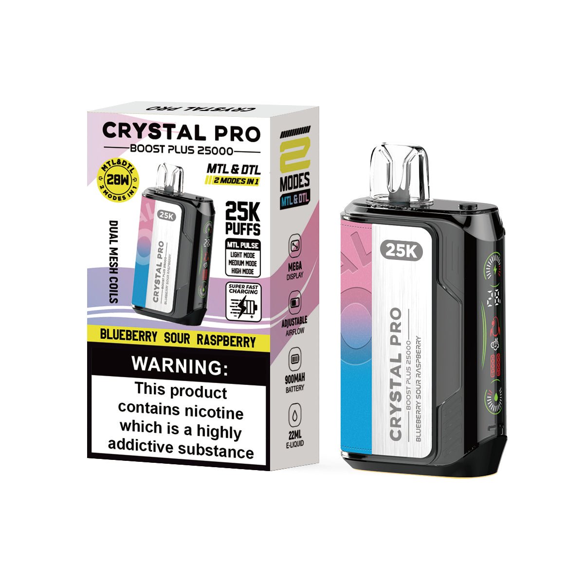 Crystal Pro Boost Plus 25k Disposable Vape Box of 5 - Best Vape Wholesale