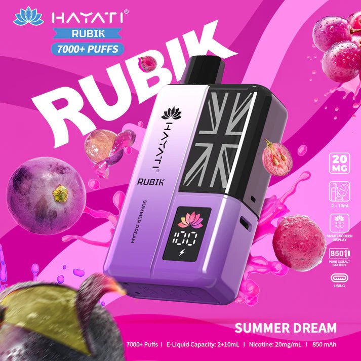 Hayati Rubik 7000 Puffs Disposable Vape Kit Pack of 5 - Best Vape Wholesale