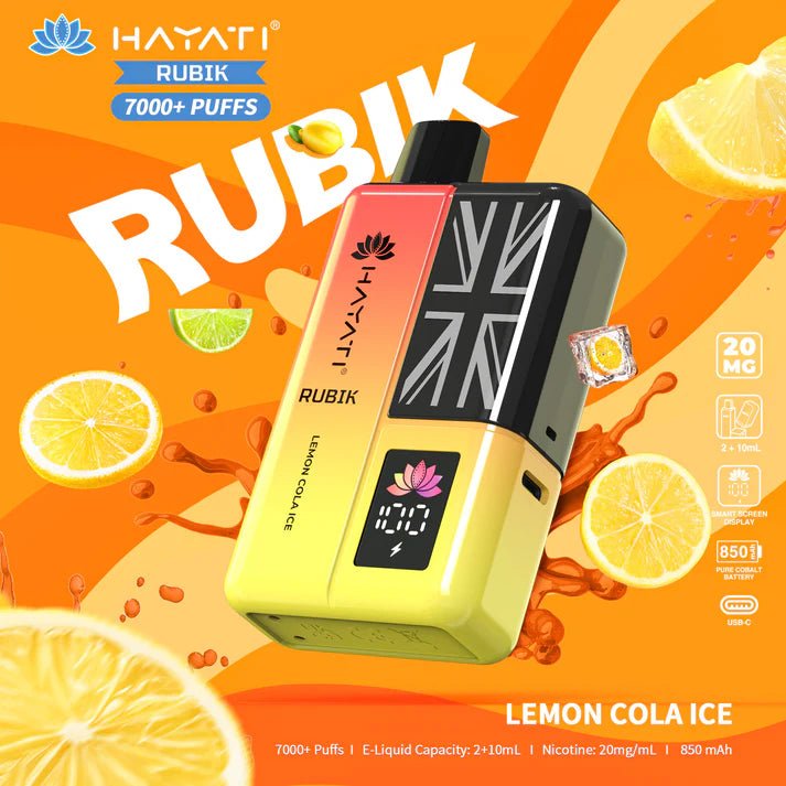 Hayati Rubik 7000 Puffs Disposable Vape Kit Pack of 5 - Best Vape Wholesale