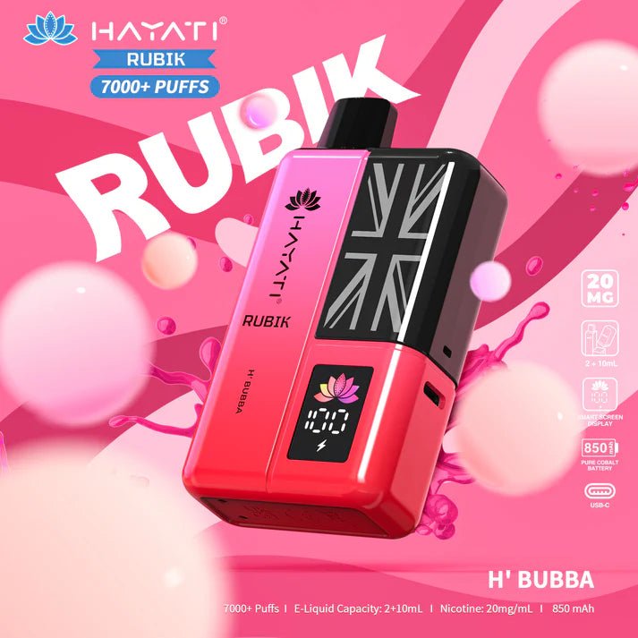 Hayati Rubik 7000 Puffs Disposable Vape Kit Pack of 5 - Best Vape Wholesale