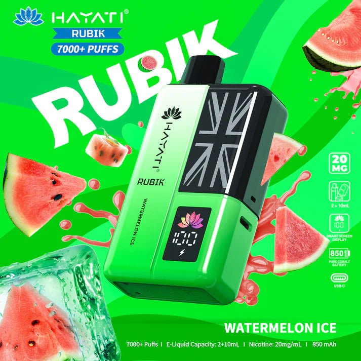 Hayati Rubik 7000 Puffs Disposable Vape Kit Pack of 5 - Best Vape Wholesale