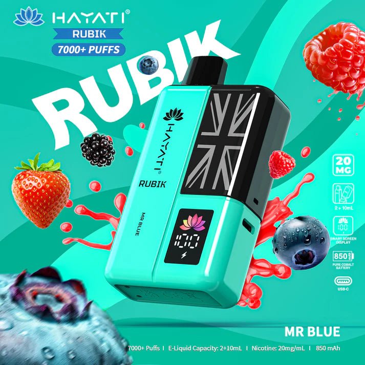 Hayati Rubik 7000 Puffs Disposable Vape Kit Pack of 5 - Best Vape Wholesale