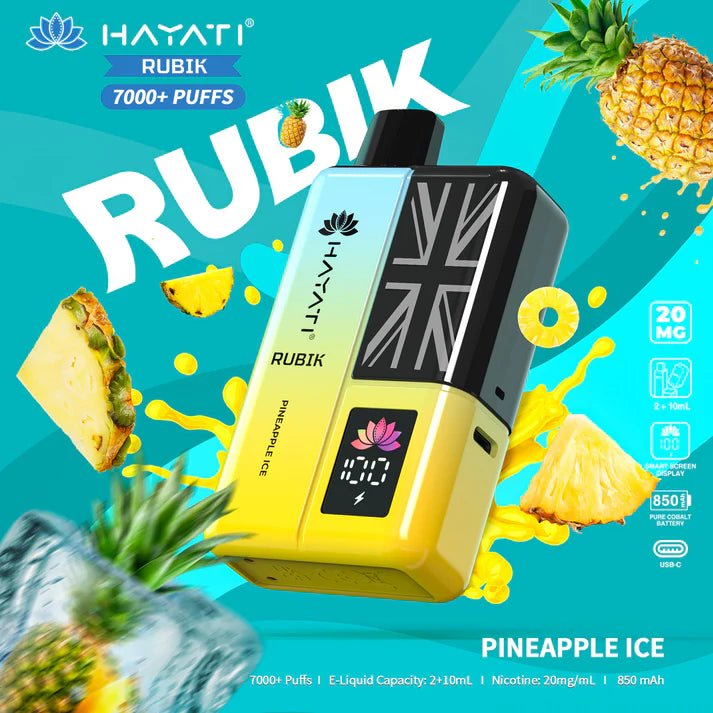 Hayati Rubik 7000 Puffs Disposable Vape Kit Pack of 5 - Best Vape Wholesale