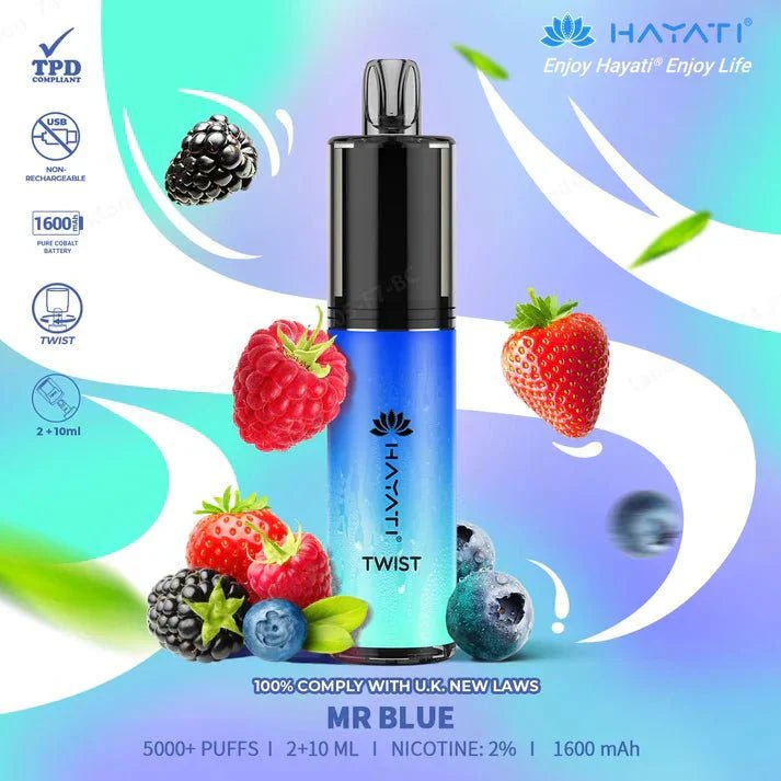 Hayati Twist 5000 Puffs Disposable Vape Pod Kit Box of 5 - Best Vape Wholesale