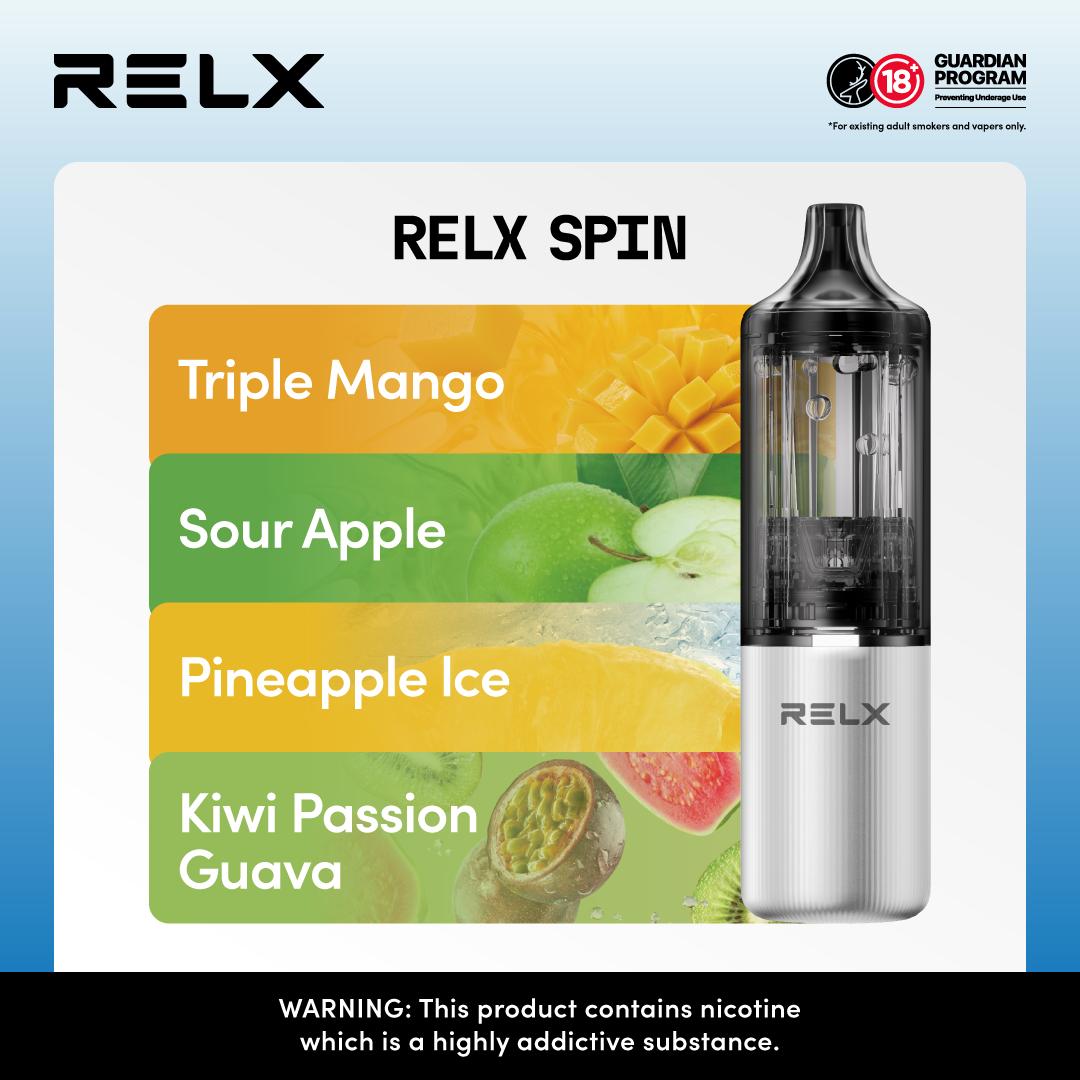 Relx Spin 4000 Puffs Disposable Vape Pod Kit Device - Best Vape Wholesale
