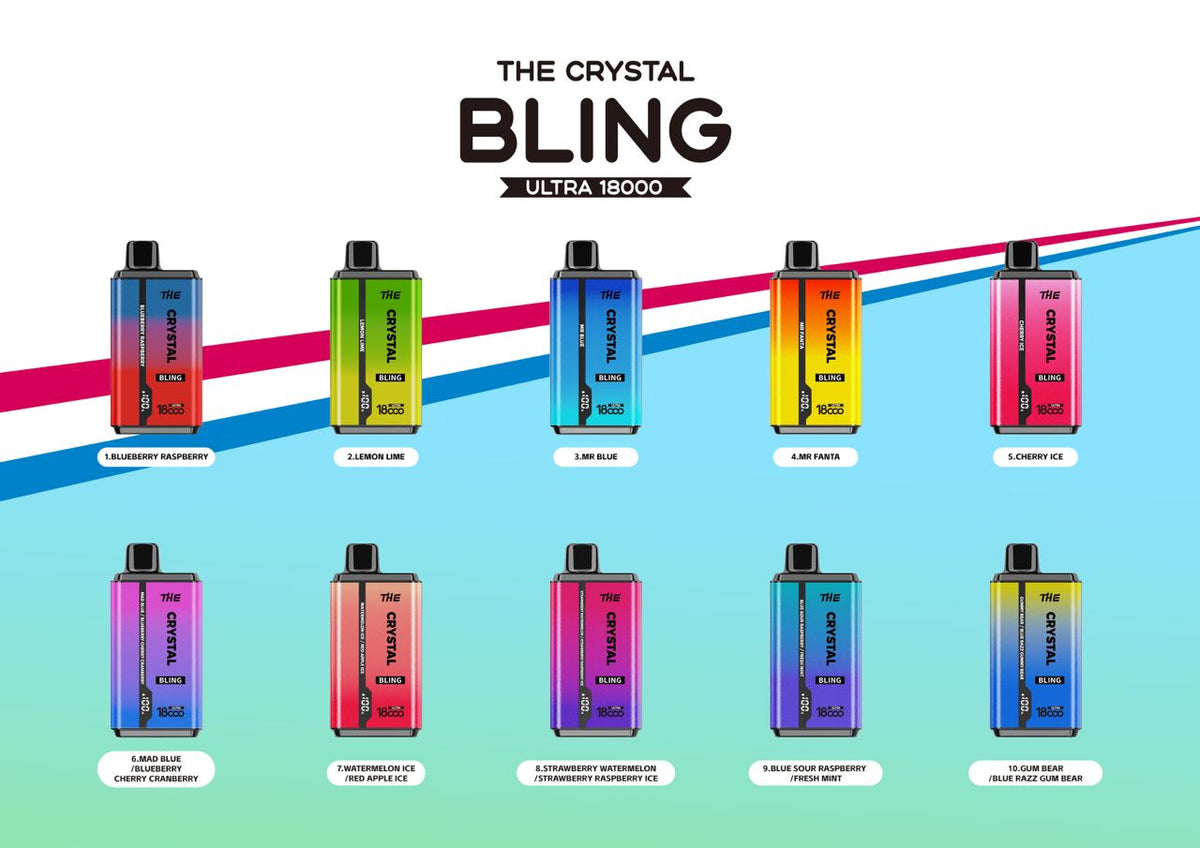 The Crystal Bling Ultra 18000 Disposable Vape Box of 10 - Best Vape Wholesale