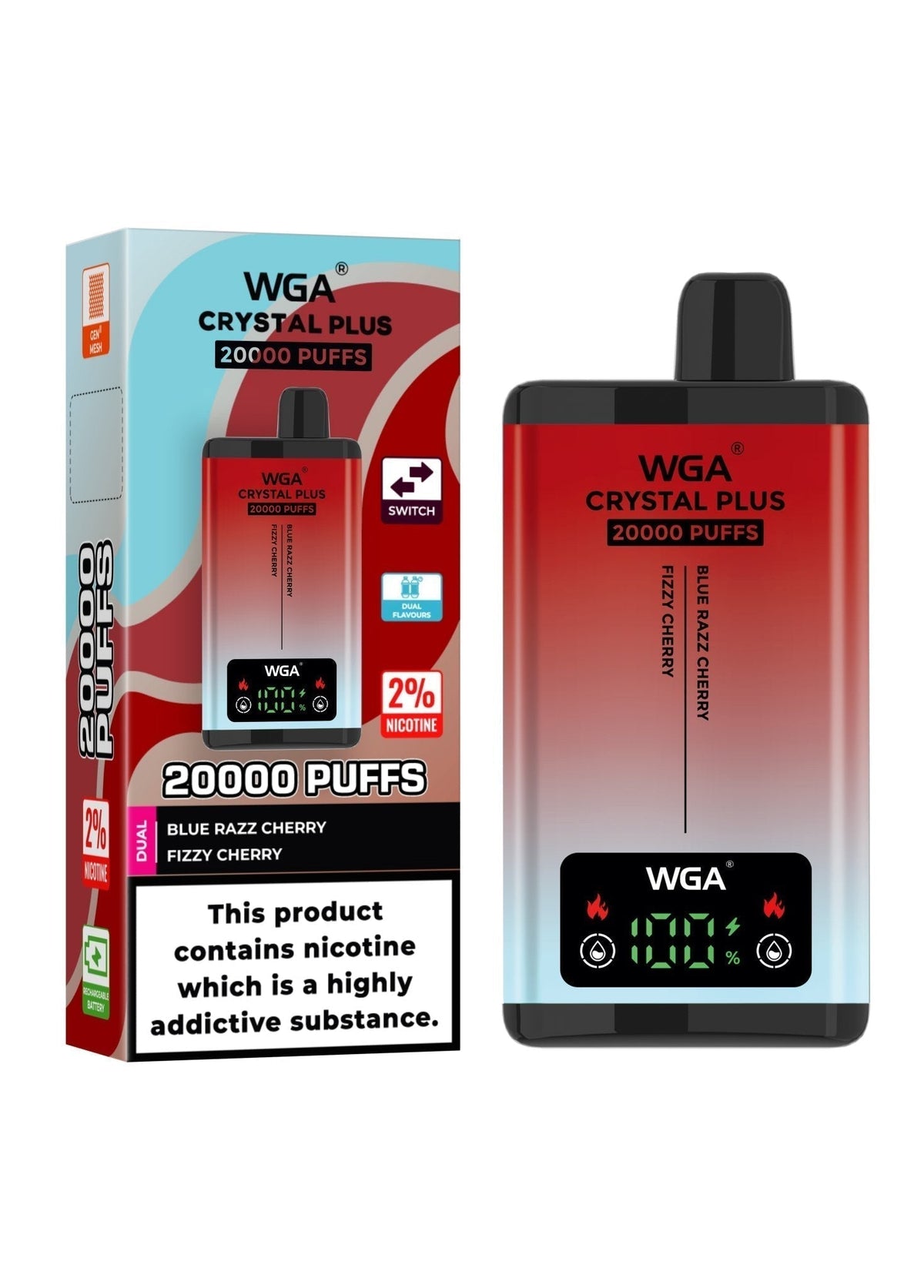 WGA Crystal Plus 20000 Puffs Disposable Vape Box of 10 - Best Vape Wholesale