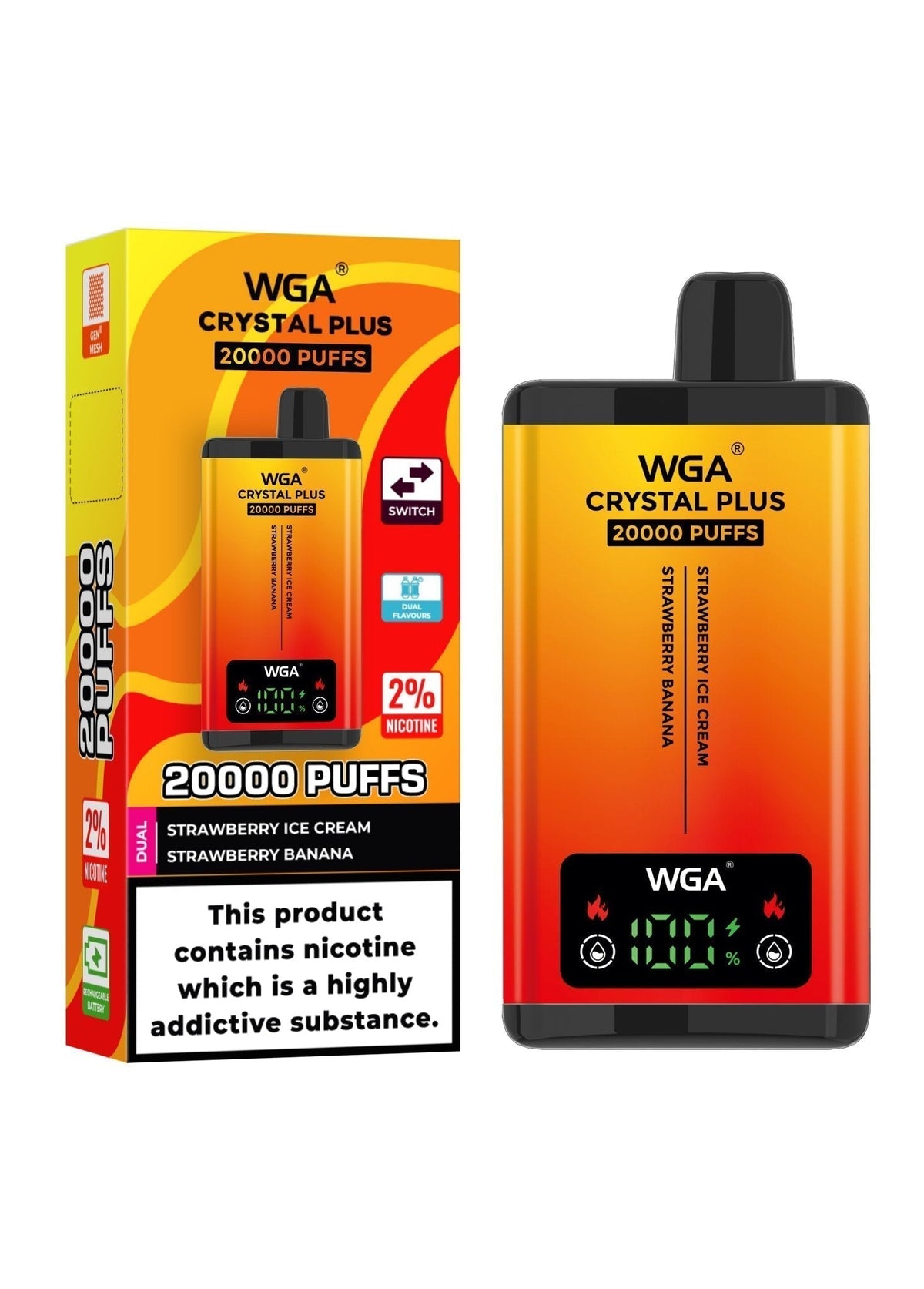 WGA Crystal Plus 20000 Puffs Disposable Vape Box of 10 - Best Vape Wholesale