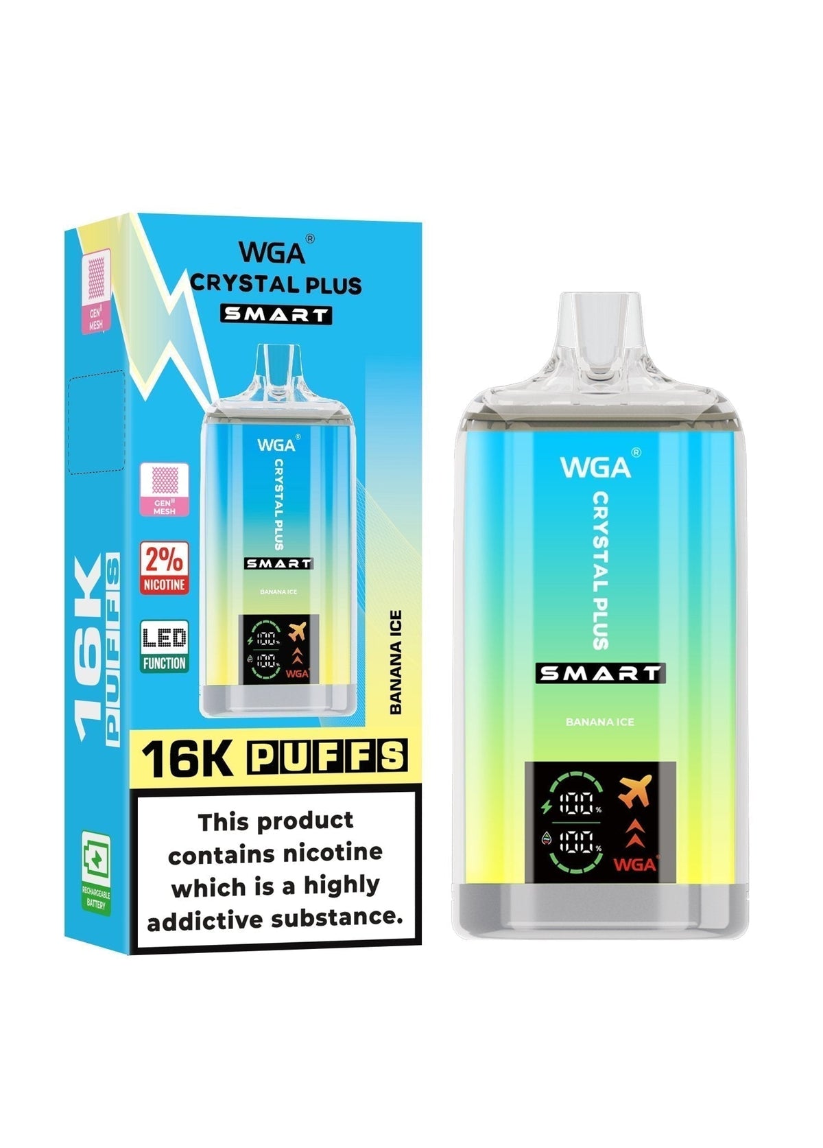 WGA Crystal Plus Smart 16000 Puffs Disposable Vape Box of 10 - Best Vape Wholesale