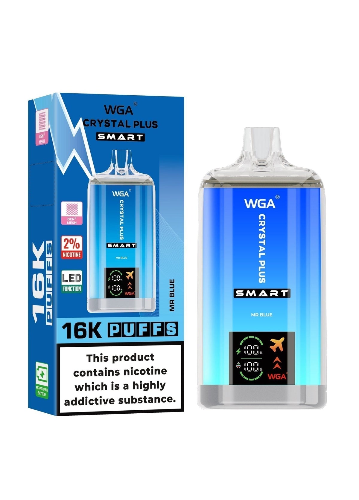 WGA Crystal Plus Smart 16000 Puffs Disposable Vape Box of 10 - Best Vape Wholesale