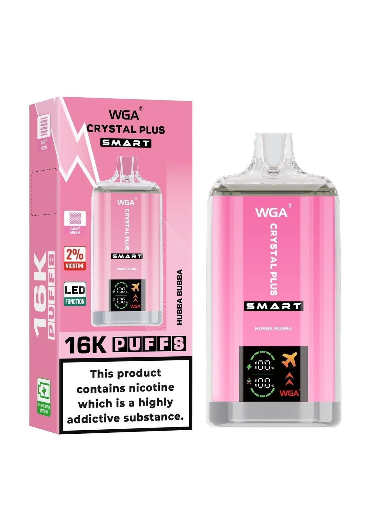 WGA Crystal Plus Smart 16000 Puffs Disposable Vape Box of 10 - Best Vape Wholesale