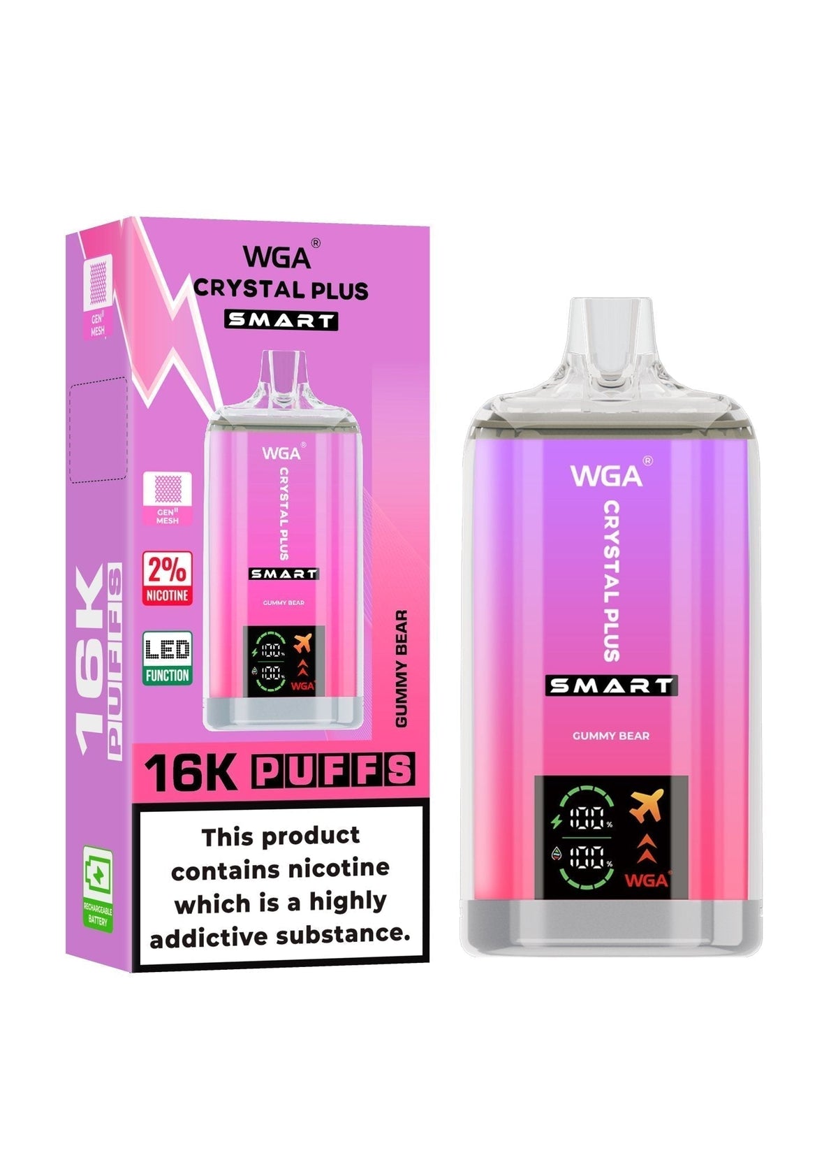 WGA Crystal Plus Smart 16000 Puffs Disposable Vape Box of 10 - Best Vape Wholesale