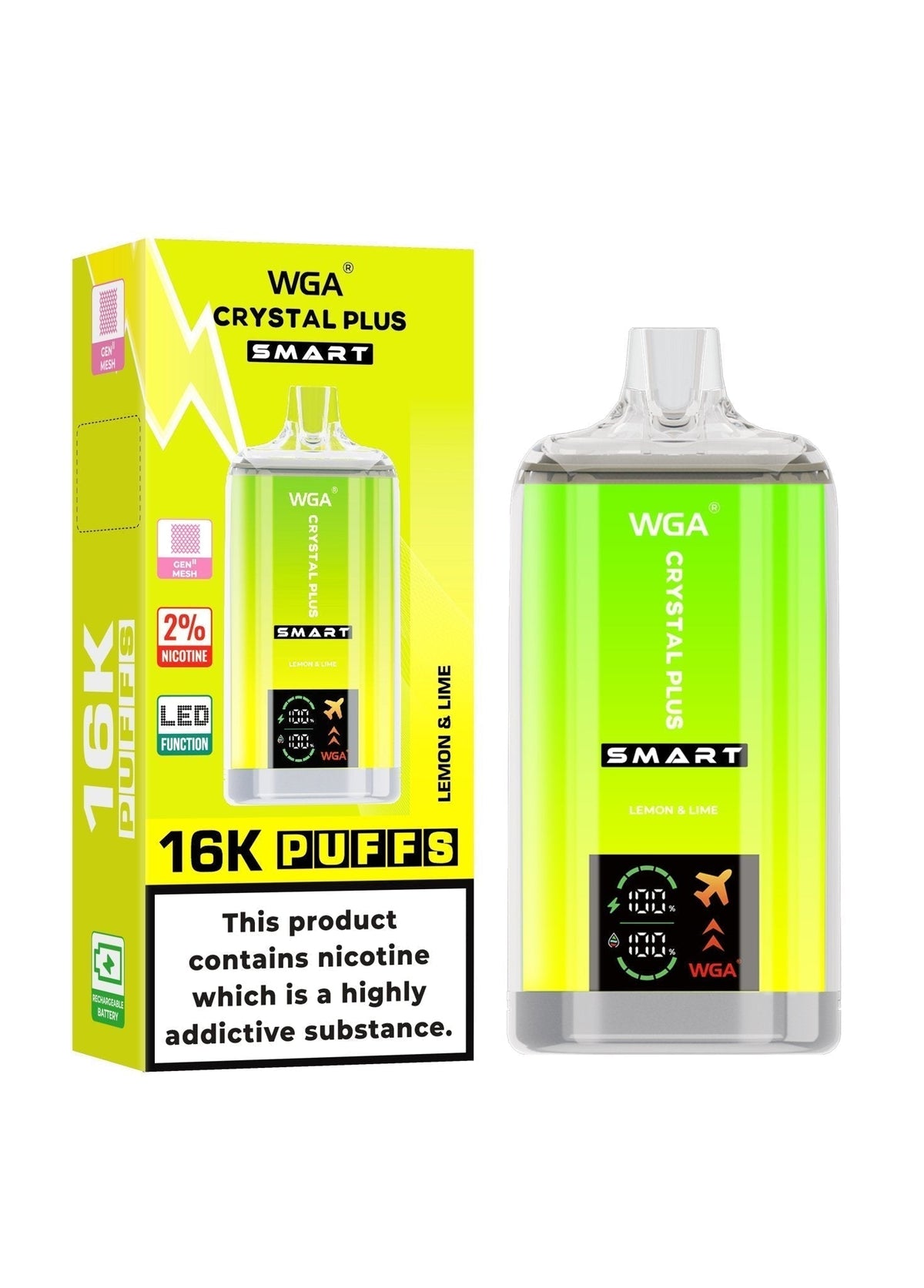 WGA Crystal Plus Smart 16000 Puffs Disposable Vape Box of 10 - Best Vape Wholesale