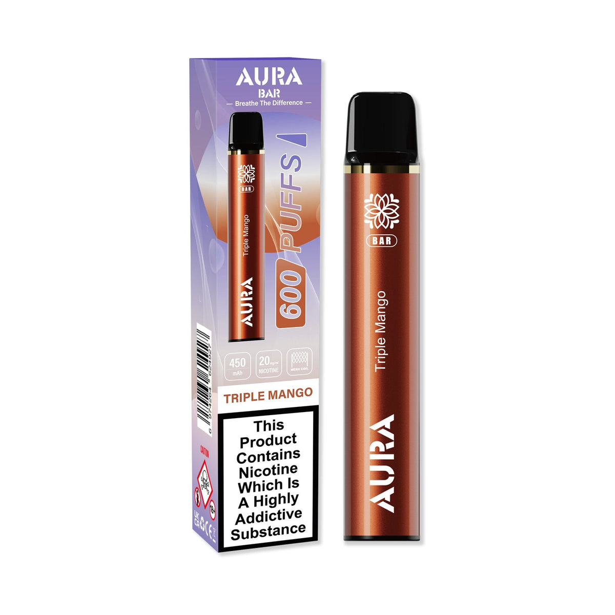 Aura Bar 600 Puffs Disposbale Vape Pod Box of 10 - Best Vape Wholesale