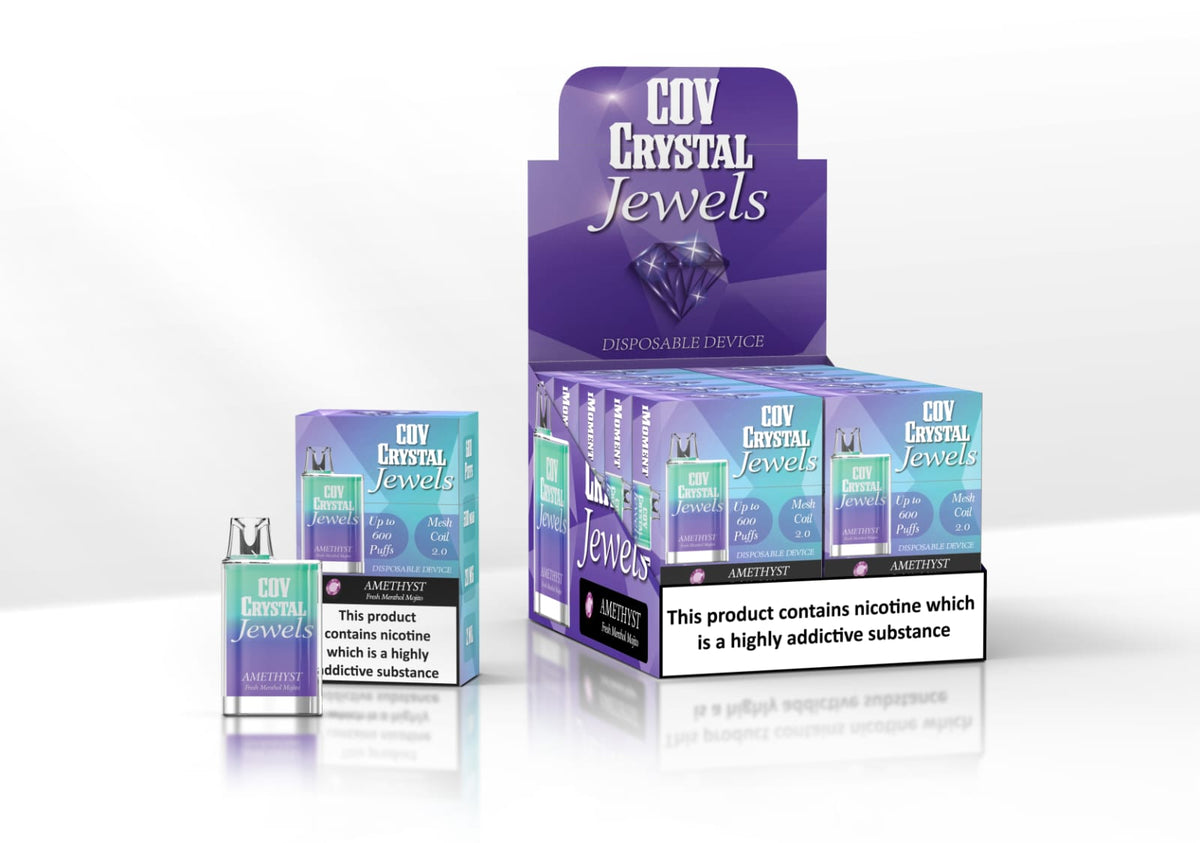COV Crystal Jewels 600 Puff Disposable Vape Pod-Pack of 10-Fresh Menthol Mojito-vapeukwholesale