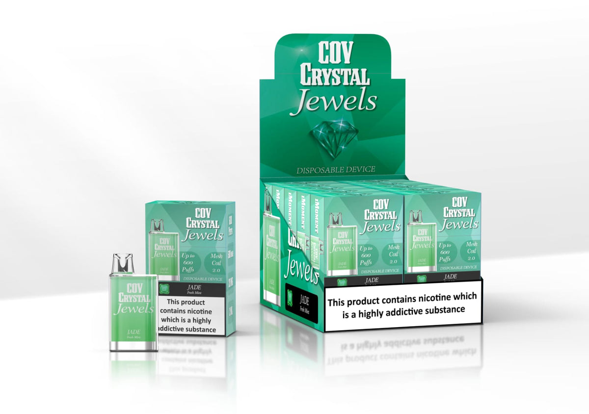COV Crystal Jewels 600 Puff Disposable Vape Pod-Pack of 10-Fresh Mint-vapeukwholesale