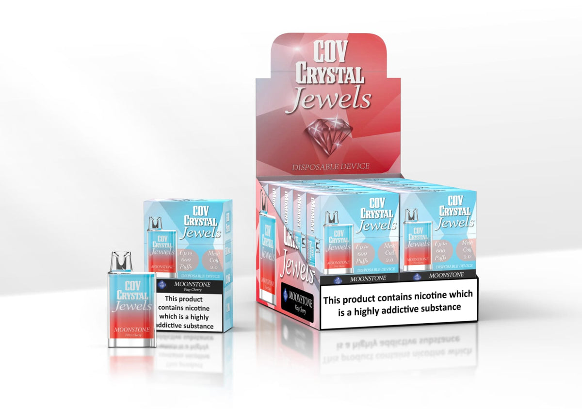 COV Crystal Jewels 600 Puff Disposable Vape Pod-Pack of 10-Fizzy Cherry-vapeukwholesale