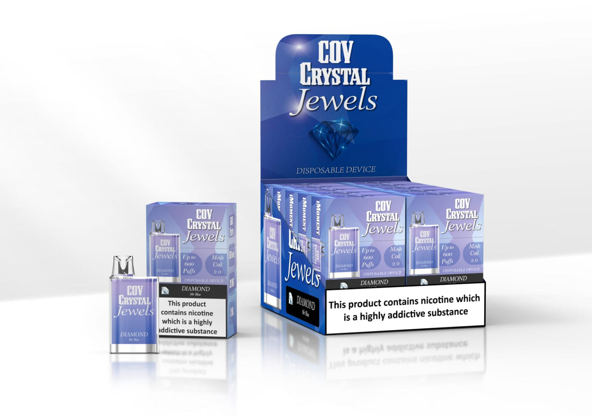 COV Crystal Jewels 600 Puff Disposable Vape Pod-Pack of 10-Mr Blue-vapeukwholesale