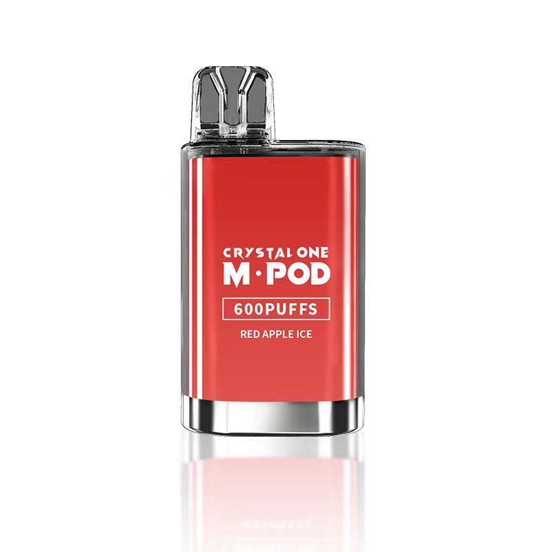 Crystal One M Pod 600 Disposable Vape Pod-Box of 10-Red Apple Ice *New*-vapeukwholesale