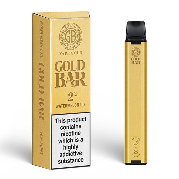 Gold Bar 600 Puffs Disposable Vape Box of 10 - Best Vape Wholesale