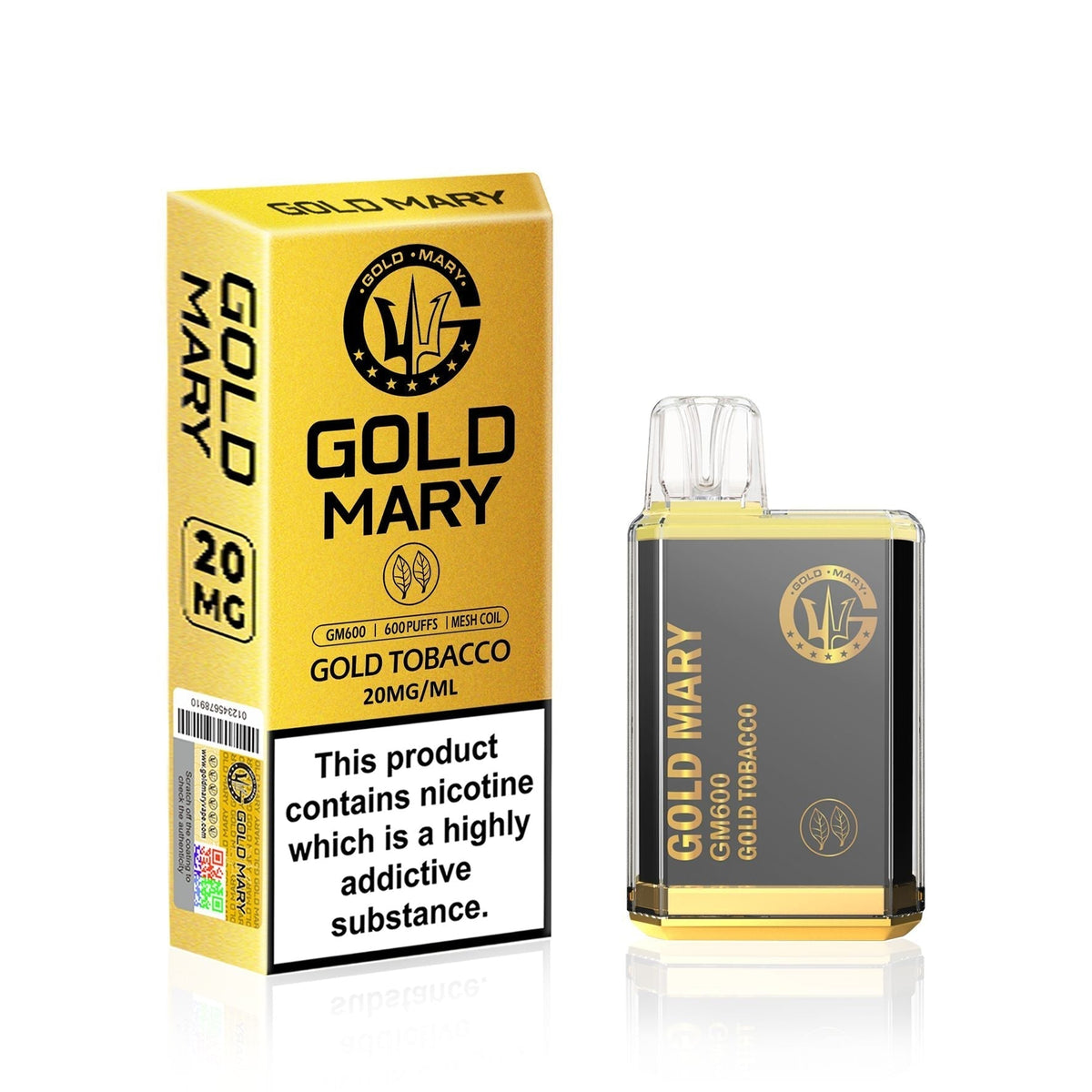 Gold Mary Bar 600 Puffs Disposable Vape Box of 10 - Best Vape Wholesale