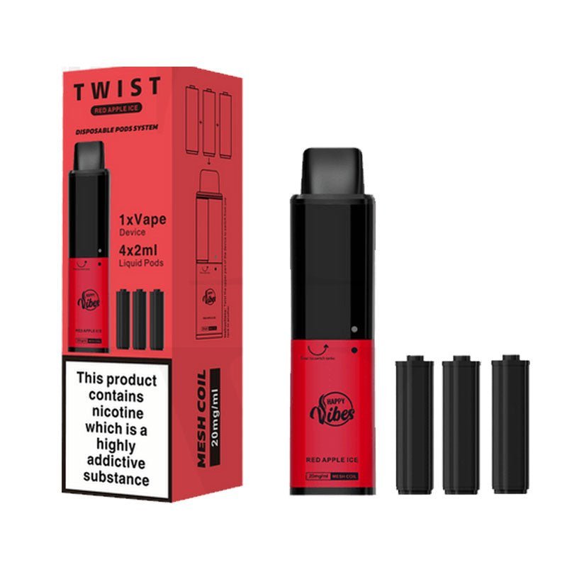 Happy Vibes Twist 2400 Disposable Vape Pen Box of 5 - Best Vape Wholesale