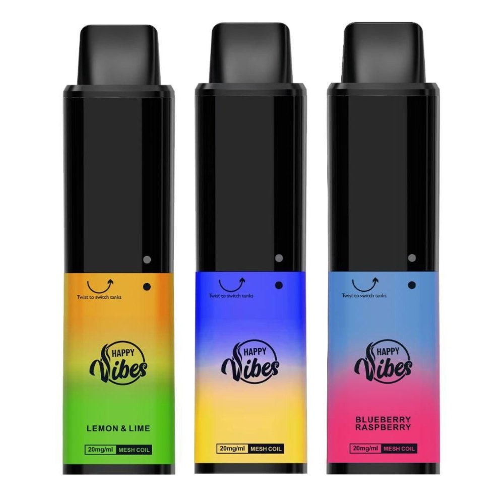 Happy Vibes Twist 2400 Disposable Vape Pen Box of 5 - Best Vape Wholesale