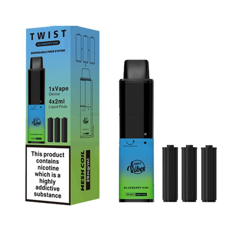 Happy Vibes Twist 2400 Disposable Vape Pen Box of 5 - Best Vape Wholesale