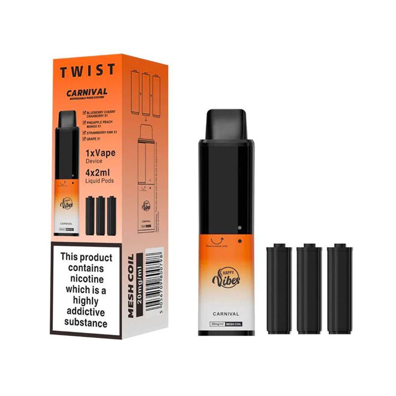 Happy Vibes Twist 2400 Disposable Vape Pen Box of 5 - Best Vape Wholesale