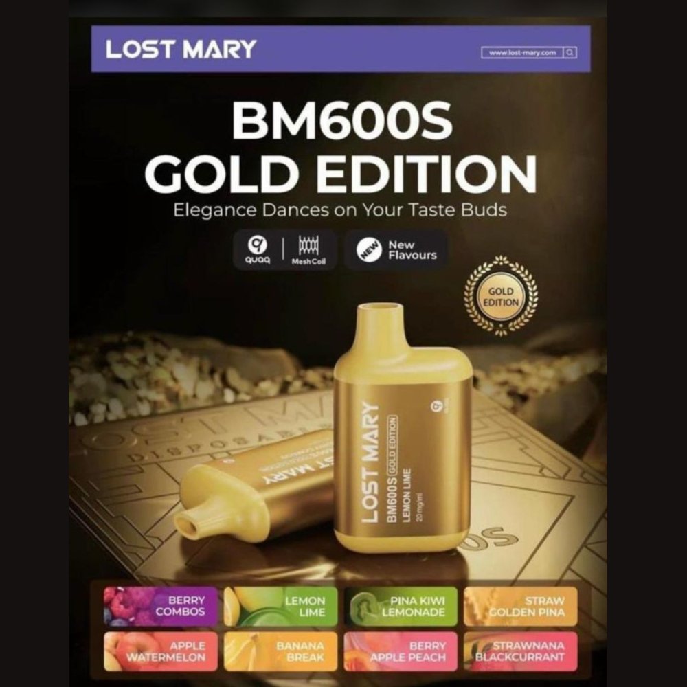 Lost Mary BM600S Gold Edition Disposable Vape Box of 10 - Best Vape Wholesale