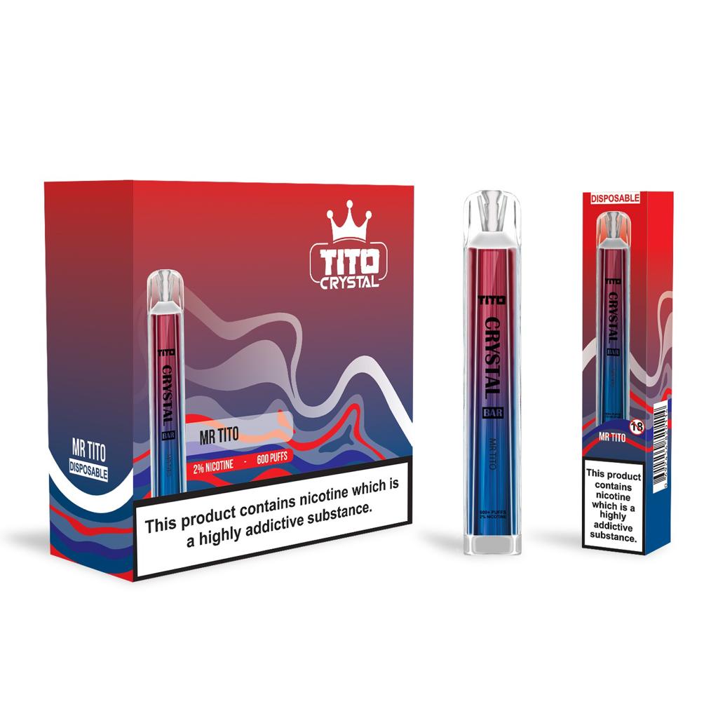 Tito Crystal 600 Disposable Vape Pod Box of 10 - Best Vape Wholesale