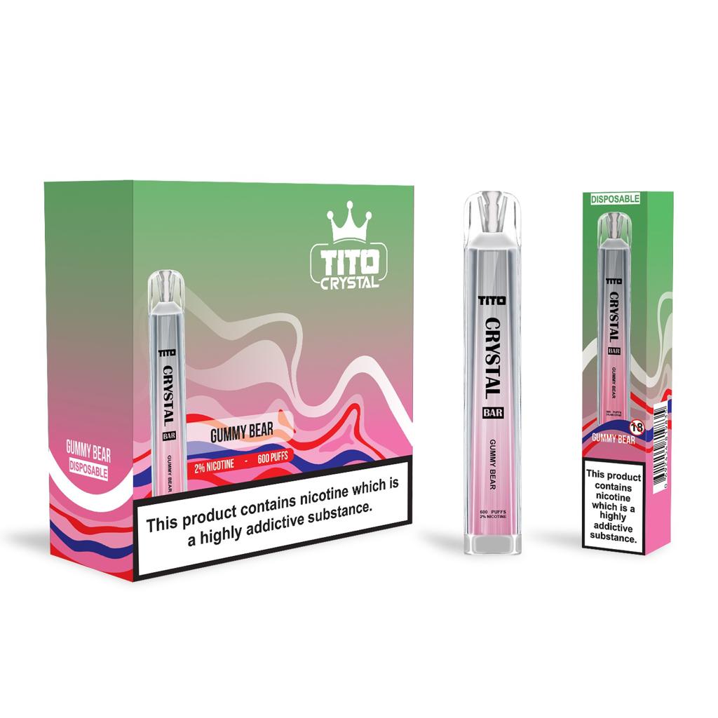 Tito Crystal 600 Disposable Vape Pod Box of 10 - Best Vape Wholesale