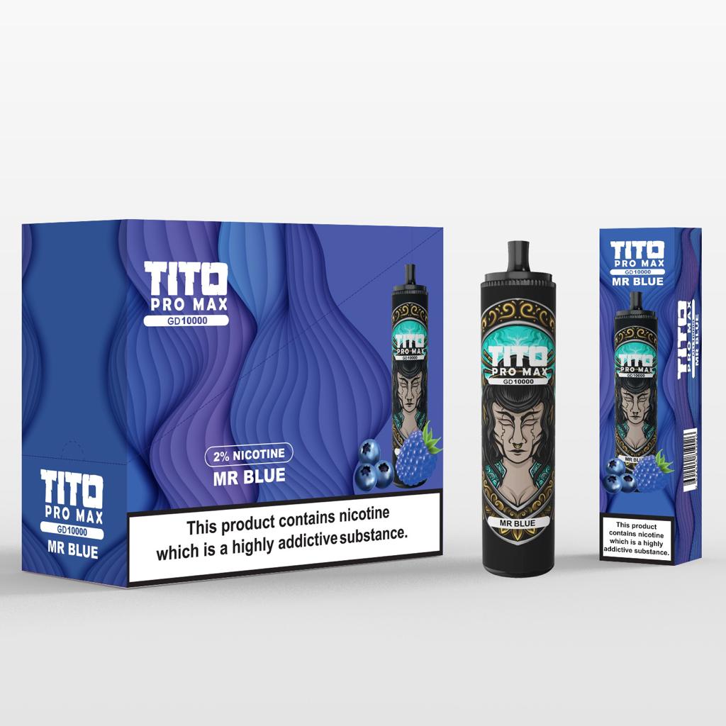 Tito Pro Max GD 10000 Disposable Vape Pod Box of 10 - Best Vape Wholesale