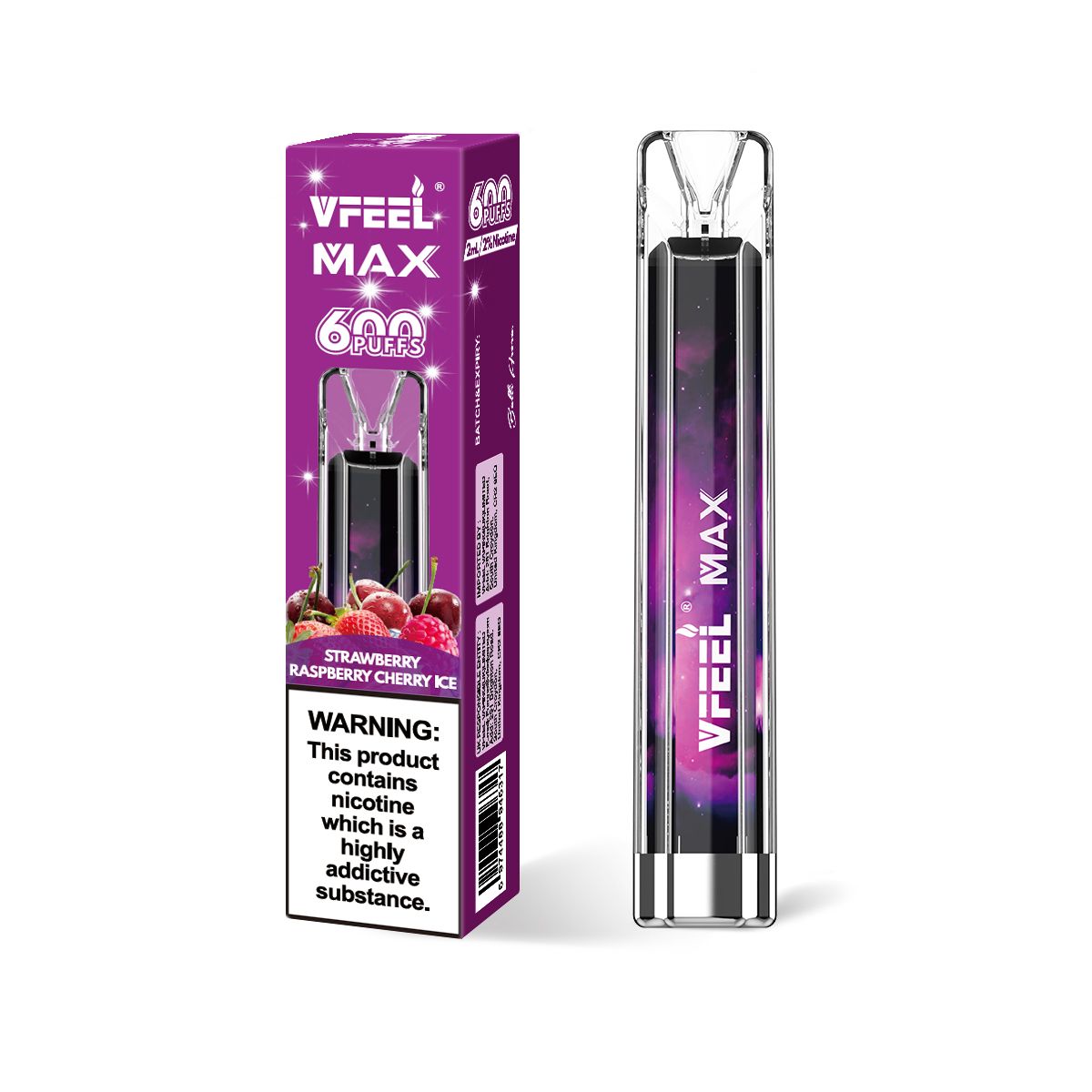 Vfeel Max 600 Puffs Disposable Vape Puff Bar Box of 10 - Best Vape Wholesale