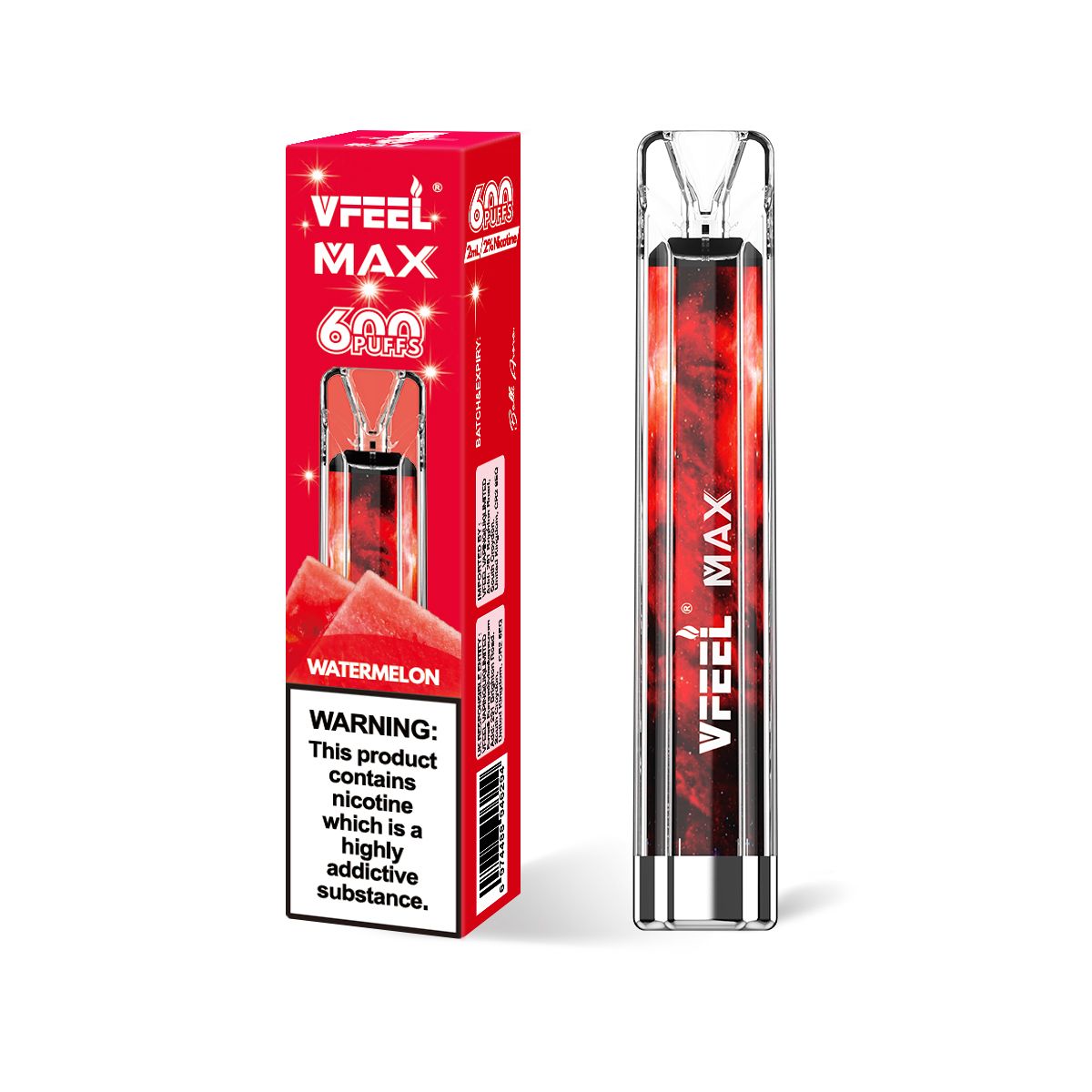 Vfeel Max 600 Puffs Disposable Vape Puff Bar Box of 10 - Best Vape Wholesale